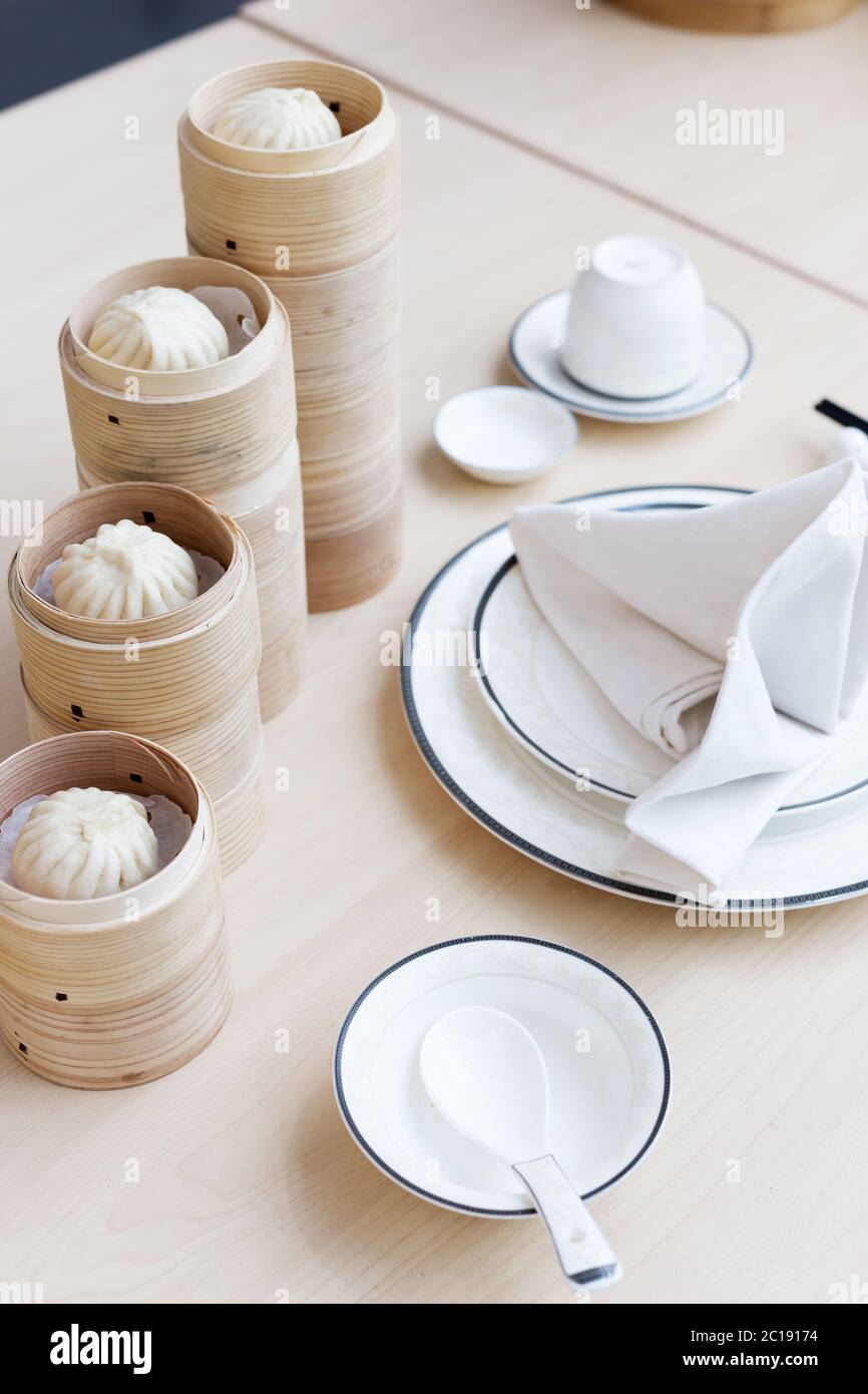 bamboo food containers Stock Photo Alamy