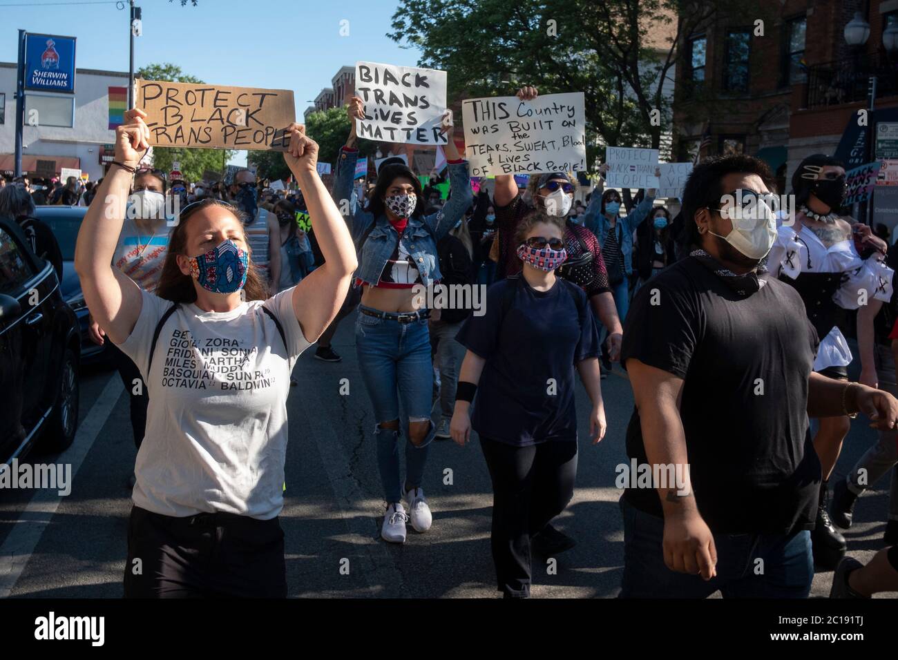 Chicago, IL, USA. 14th June, 2020. Several thousand protestors took to