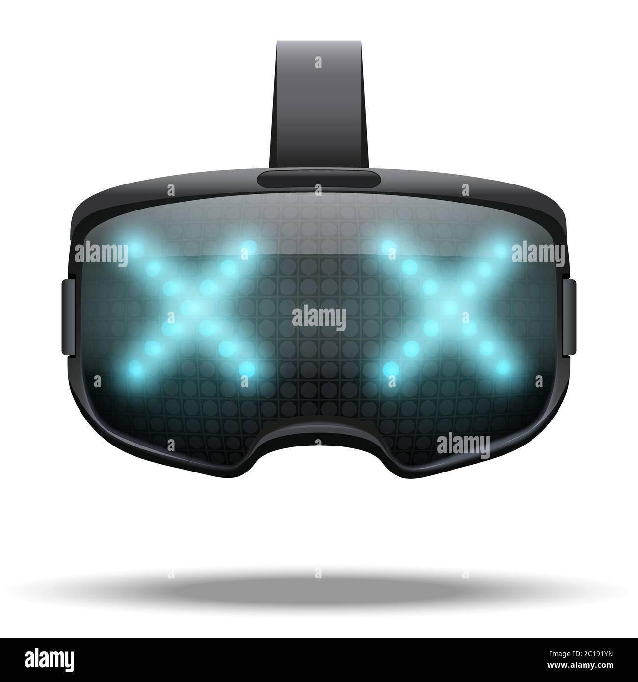 VR Goggles headset with light effect Stock Vector