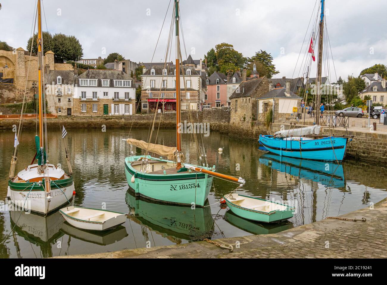 Port of Saint-Goustan, port along the Auray river in the commune of Auray, department of Morbihan in Brittany .France. Stock Photo