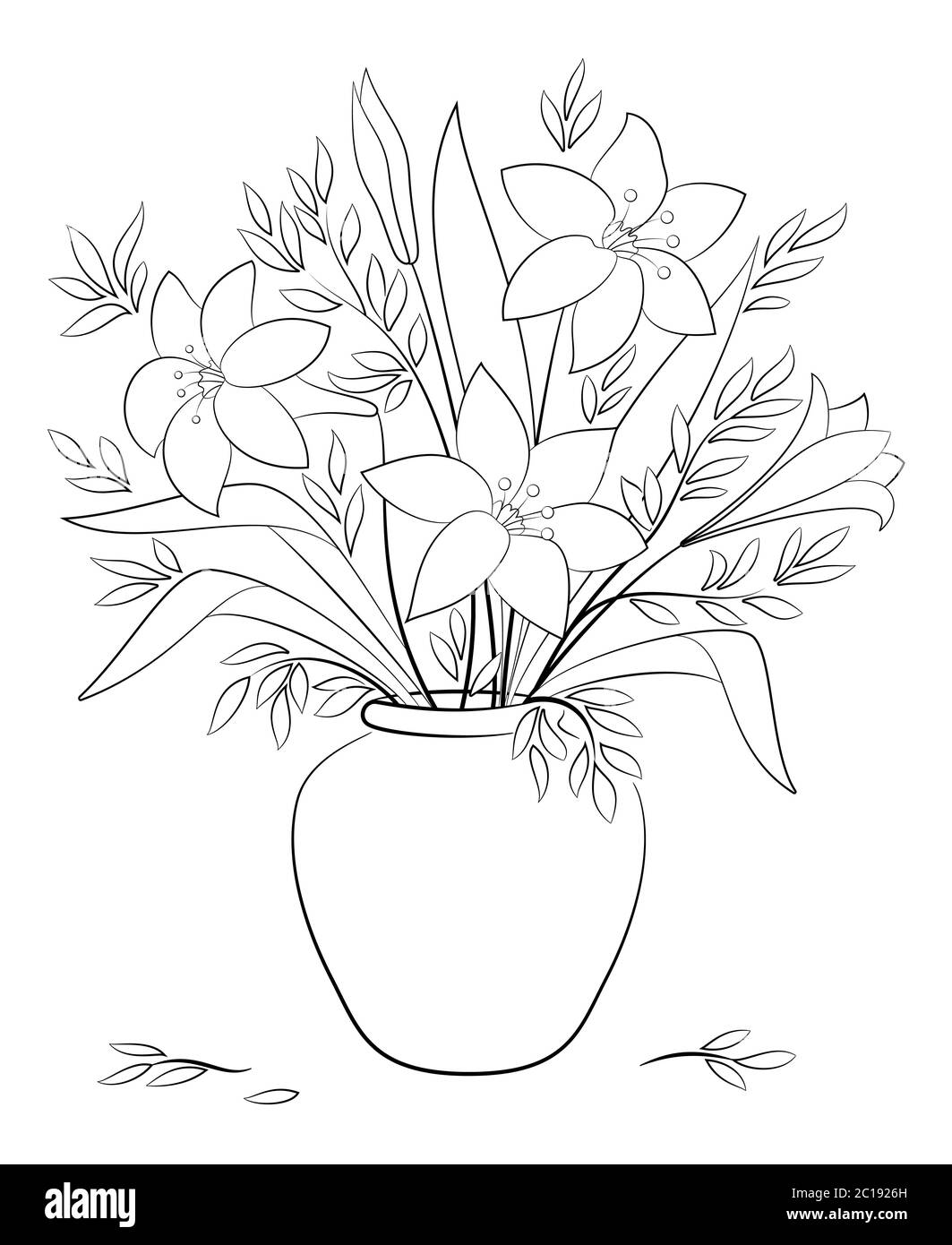 Spring flowers vase sketch hi-res stock photography and images - Alamy