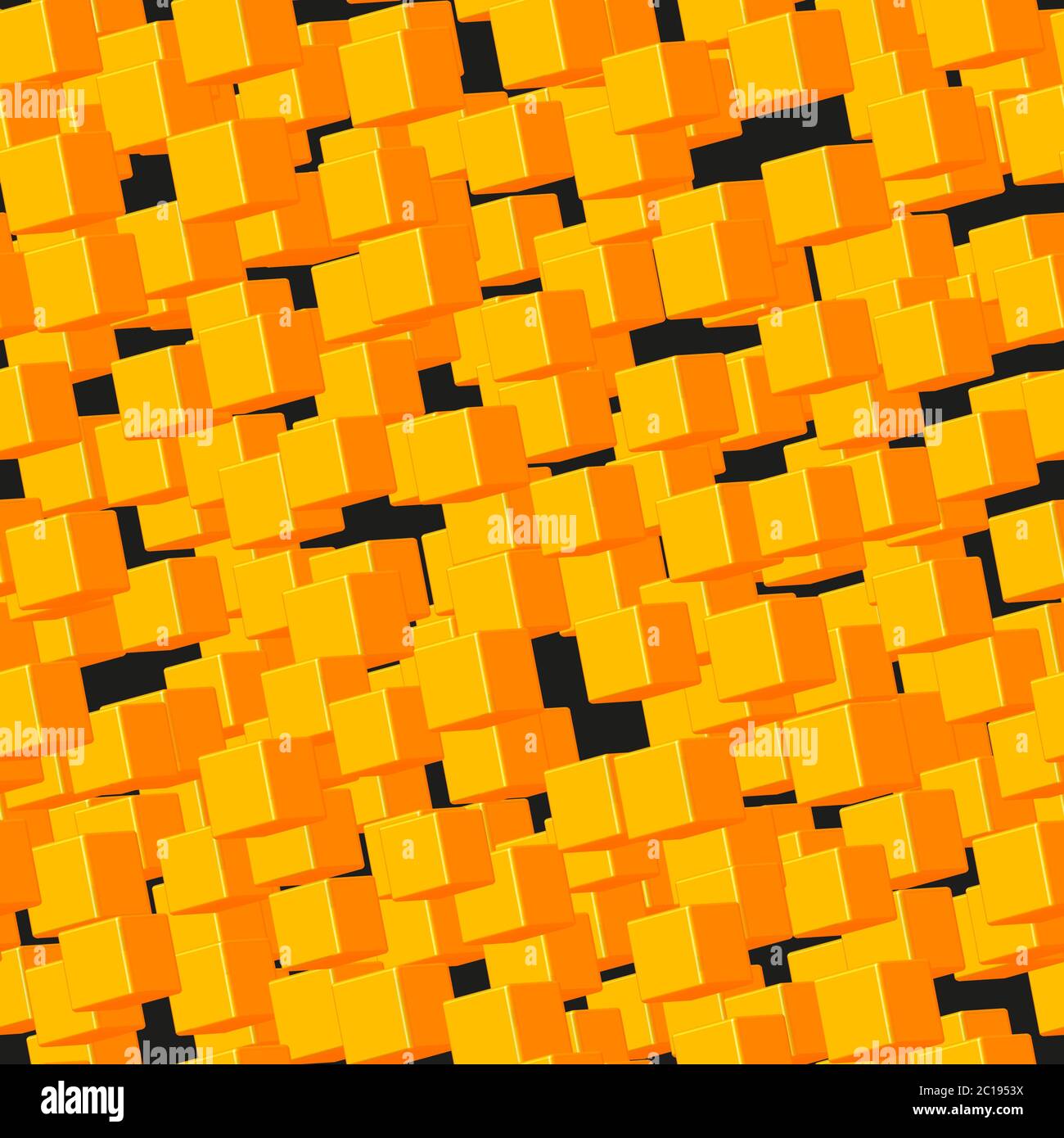 Gold Cubes Seamless Pattern on Black Stock Vector