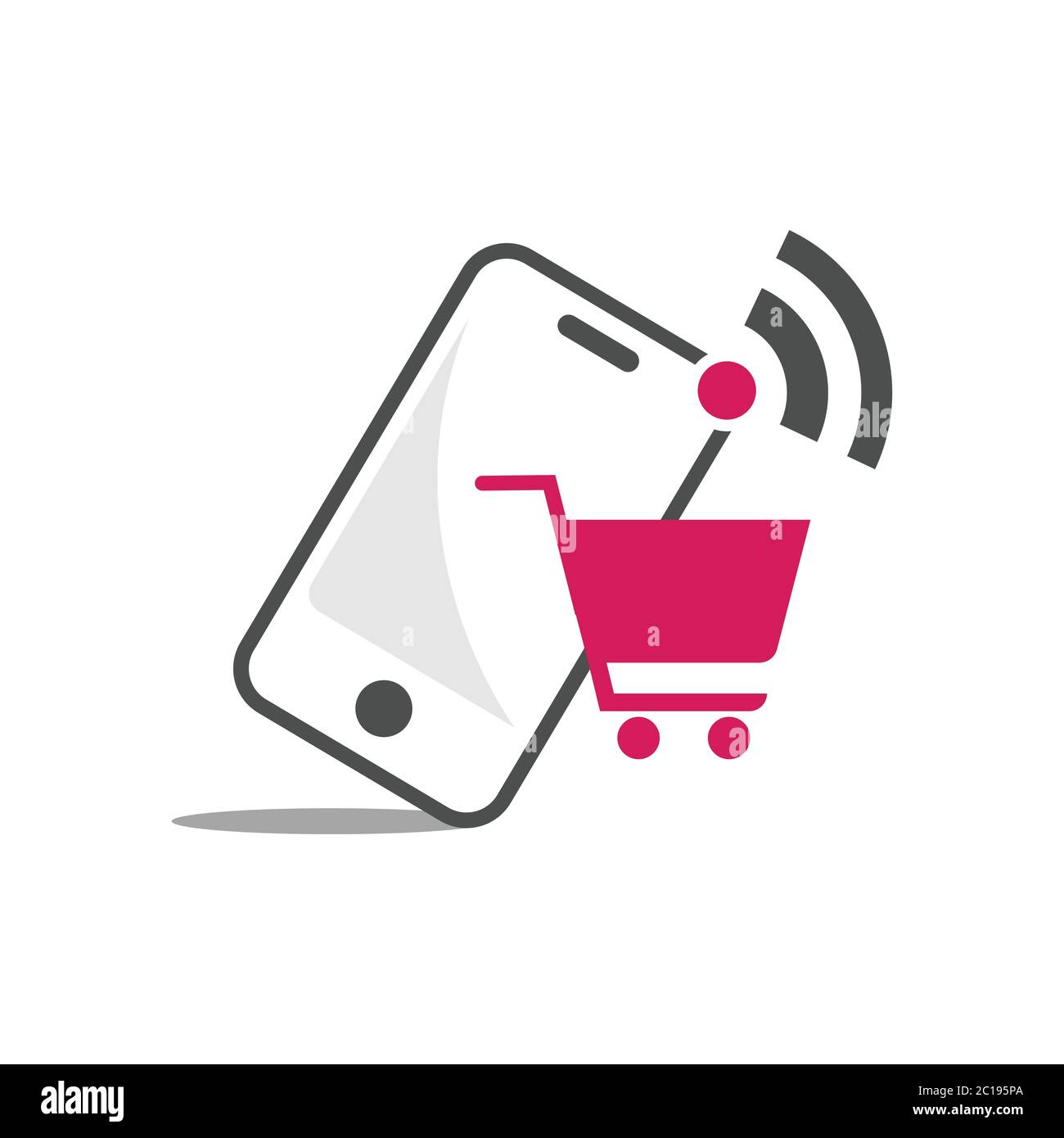 Online shop logo design vector illustrtaion. Mobile online shopping logo  vector template Stock Vector Image & Art - Alamy