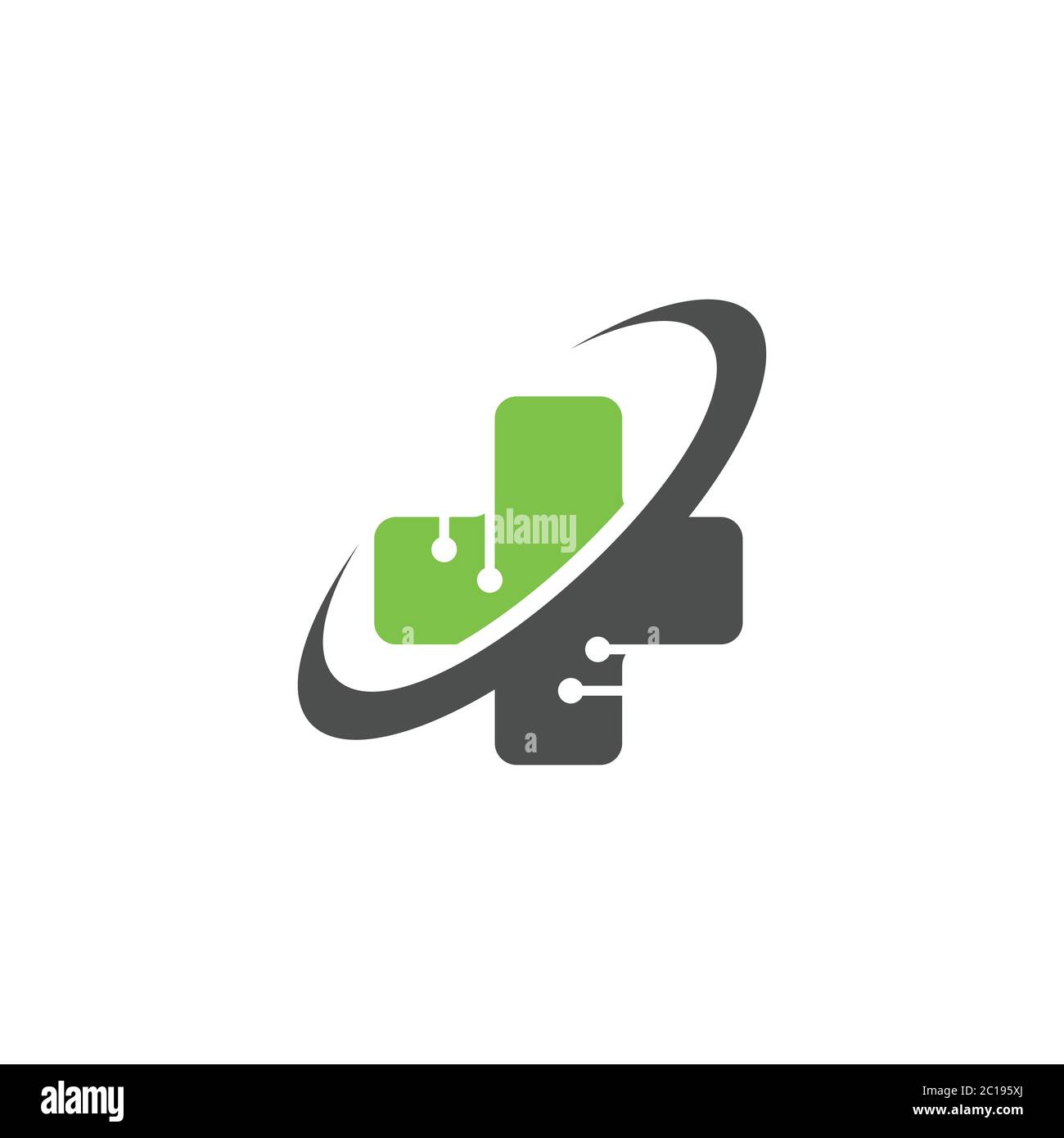 Medical technology logo design concept vector template illustration ...