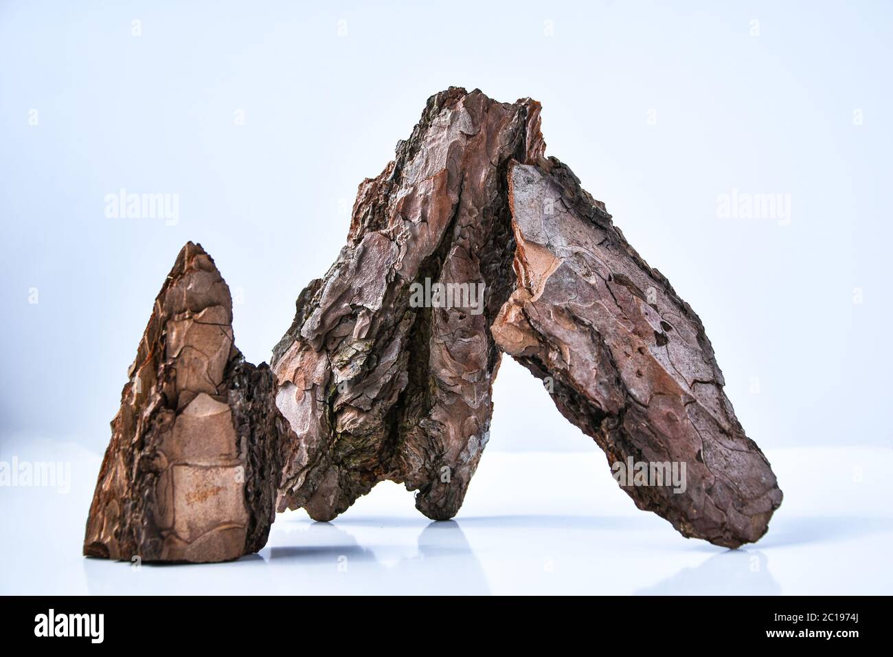 Tree Bark or Garden Mulch Isolated on White Background Stock Photo Alamy