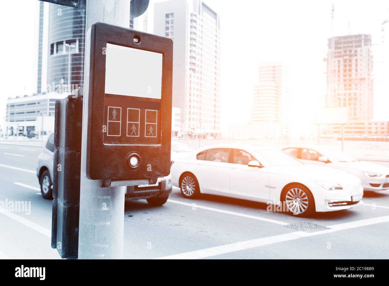 pedestrian traffic light switch on street Stock Photo Alamy
