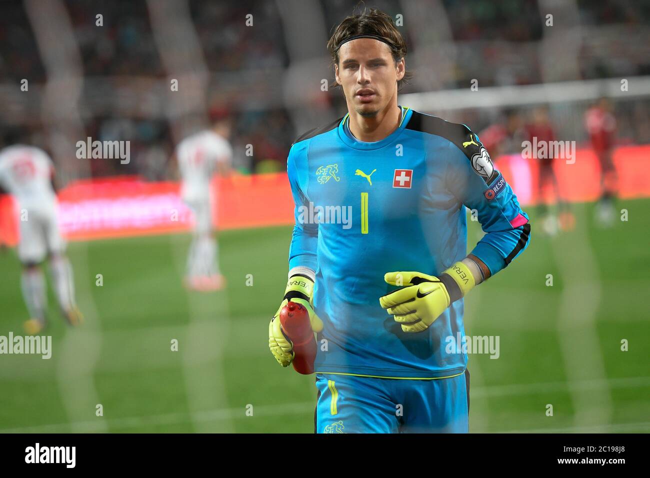Yann Sommer of Switzerland seen in action during the FIFA WC2018 qualifying match between Portugal and Switzerland at Estadio da Luz in Lisbon.(Final score; Portugal 2:0 Switzerland) Stock Photo