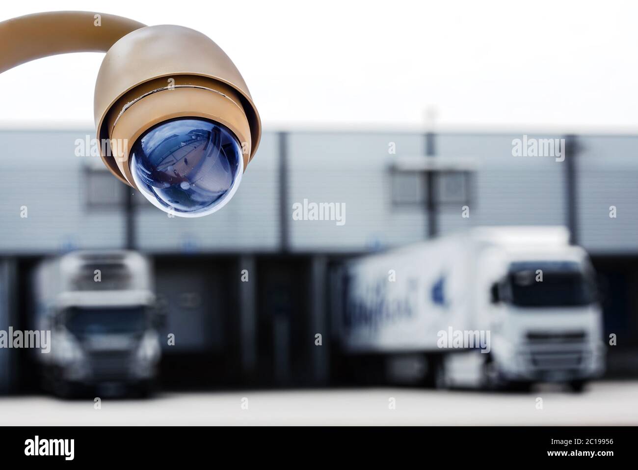 CCTV camera or surveillance system for warehouse protection Stock Photo