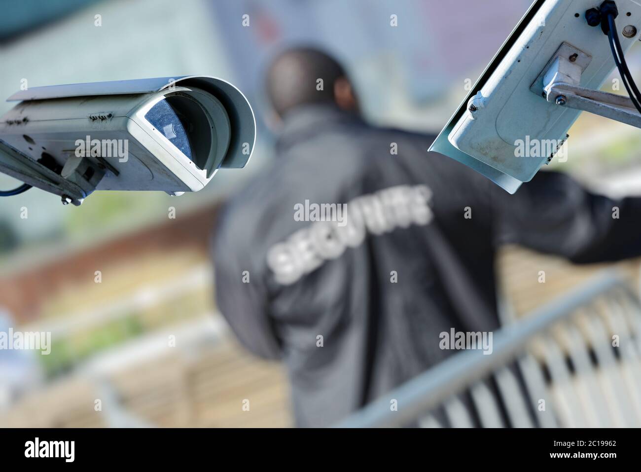 security CCTV camera or surveillance system with vigil on blurry