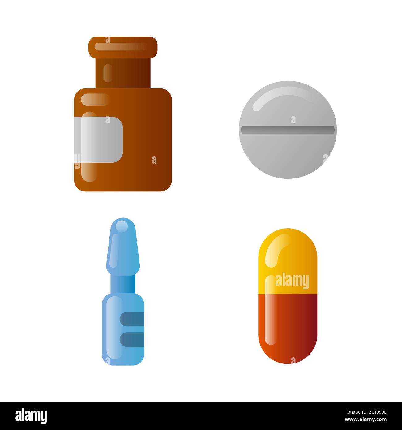 illustration of the drugs and medicaments icon set Stock Vector