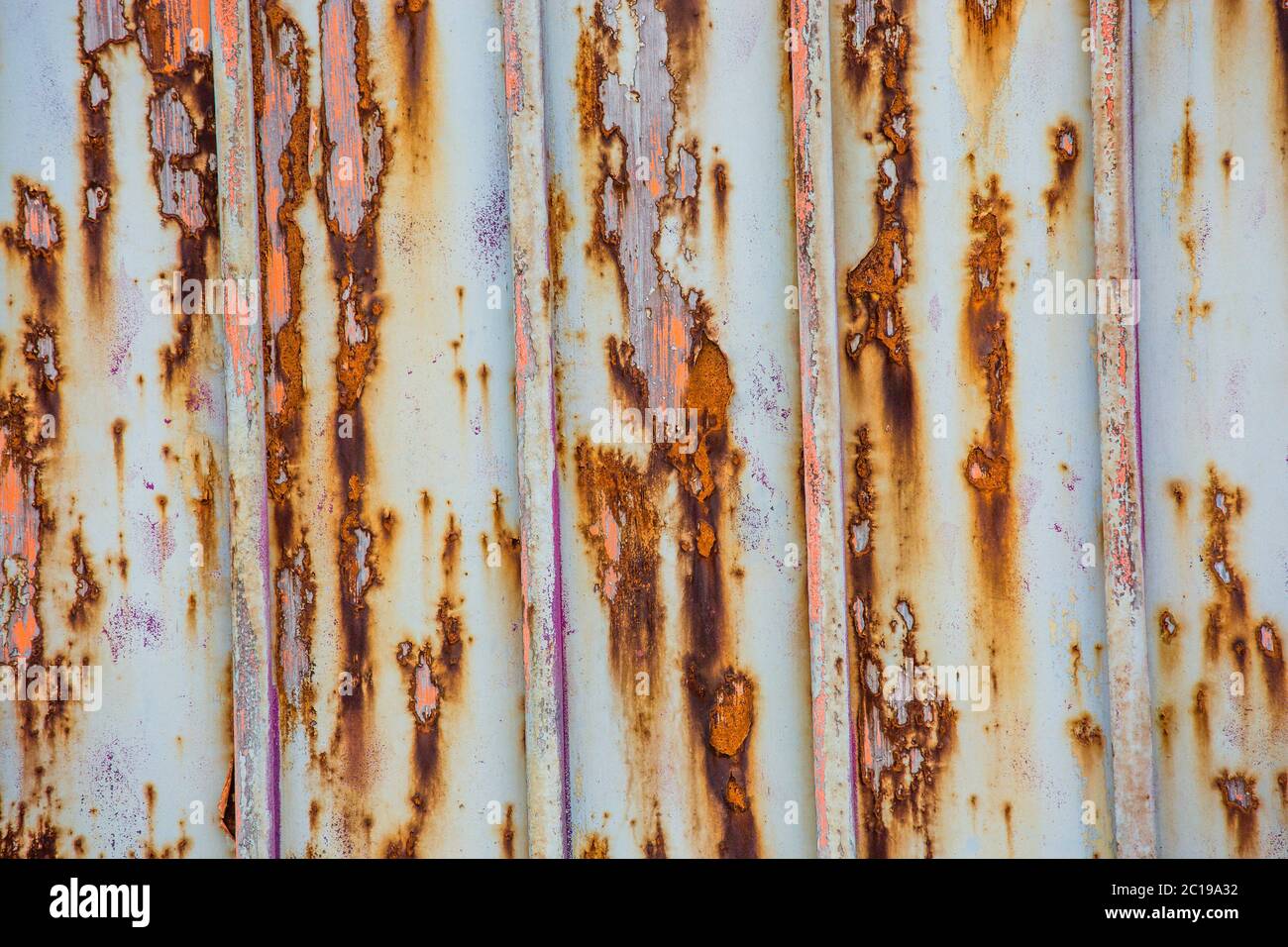 Brown rusty texture of metal gate. Stock Photo