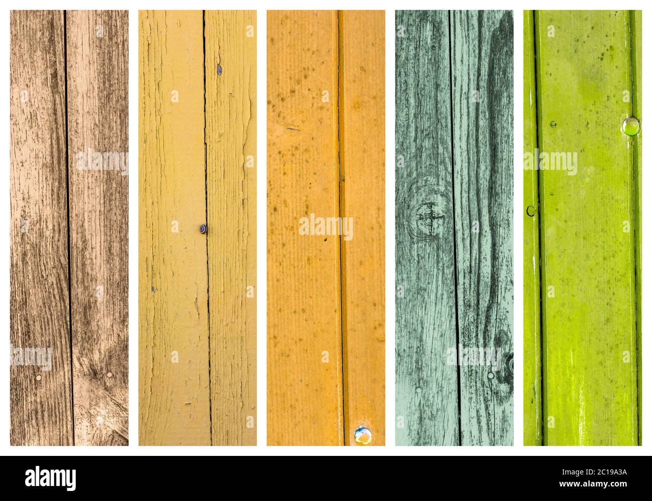 Coloreful wood collage, images put together ready for design Stock