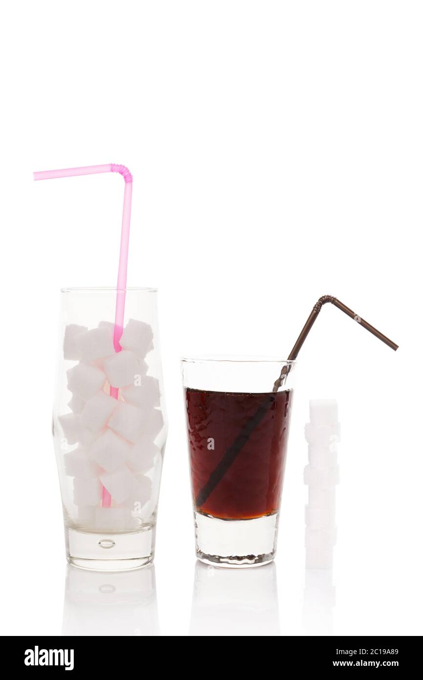 Sugar cubes in glass Stock Photo Alamy