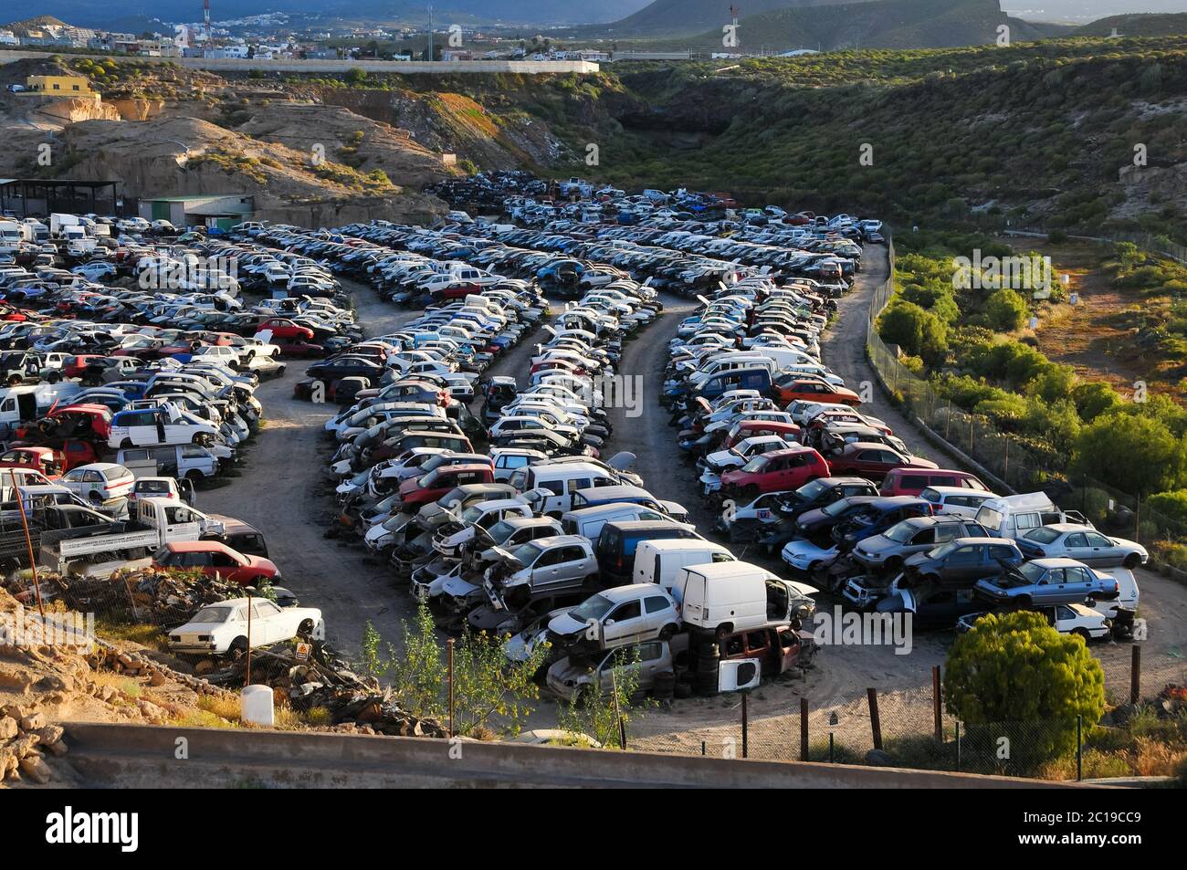 Old Junk Cars On Junkyard Stock Photo - Alamy