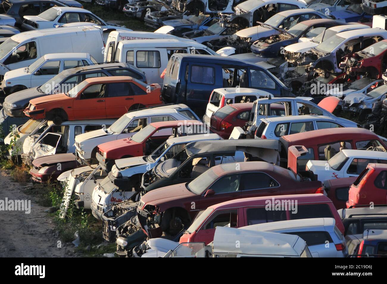 Old Junk Cars On Junkyard Stock Photo - Alamy