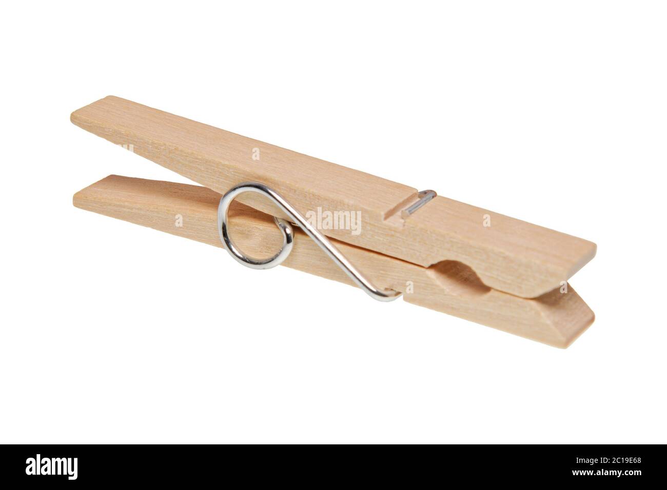 Wooden clothes peg isolated on a white background Stock Photo Alamy