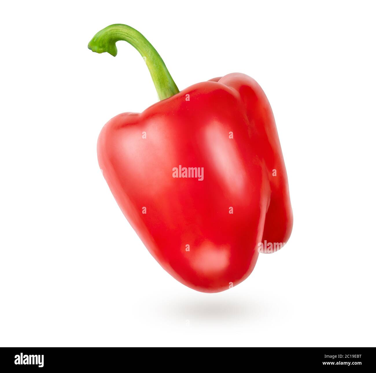 Sweet bell red pepper isolated on white background with clipping path ...