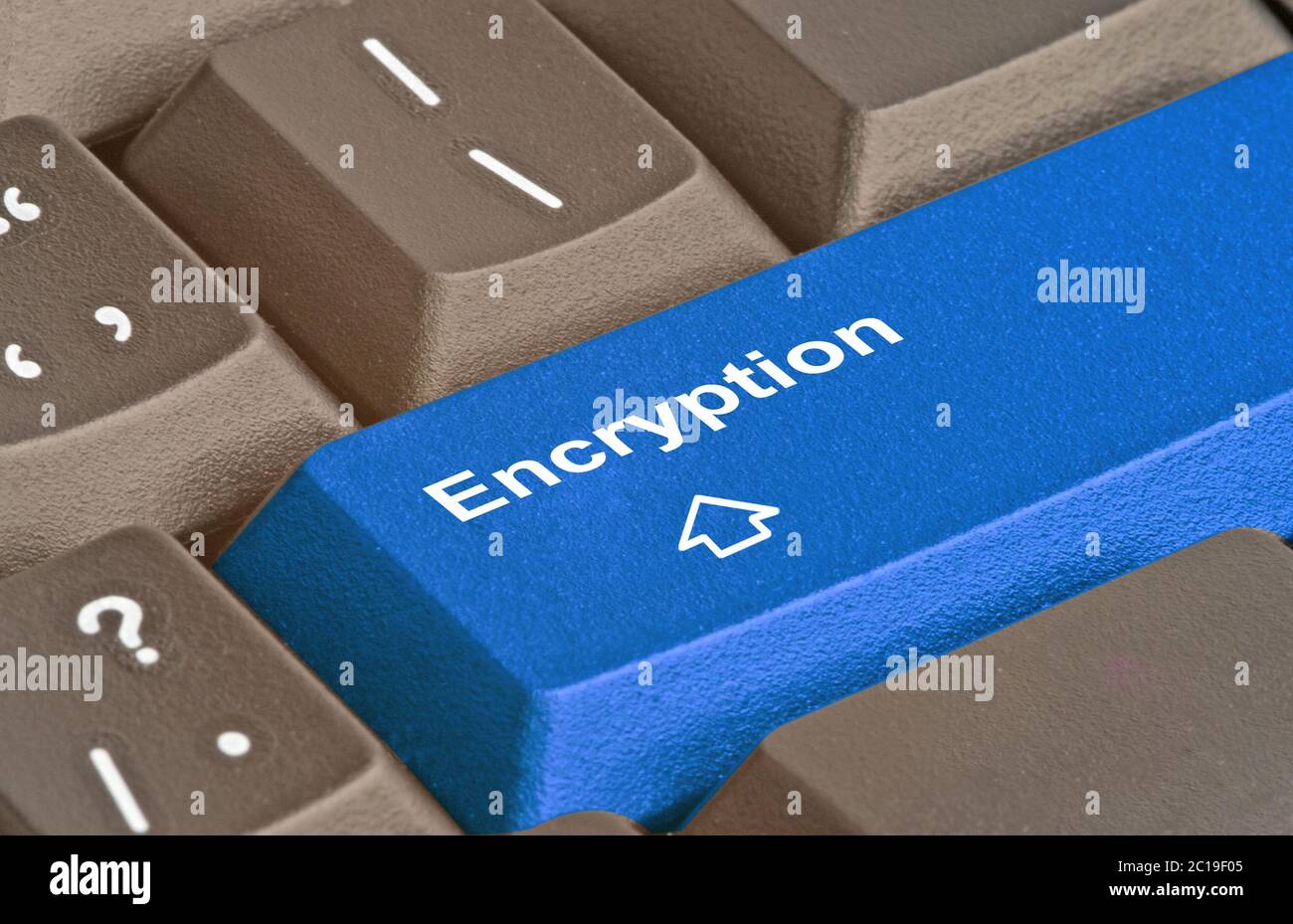 Keyboard with key for Encryption Stock Photo