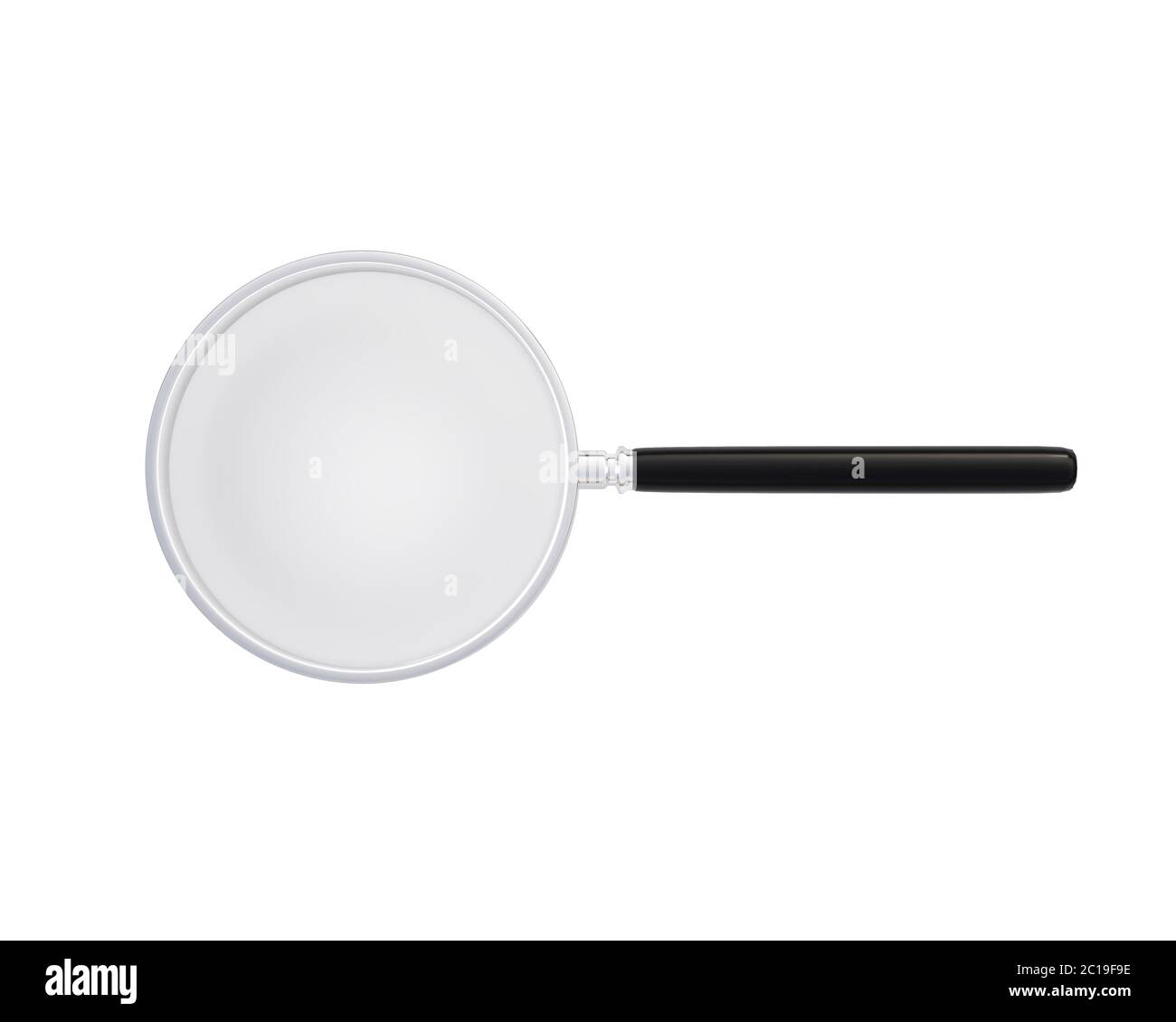 Zoom lens magnifier on a white background. Magnifying equipment