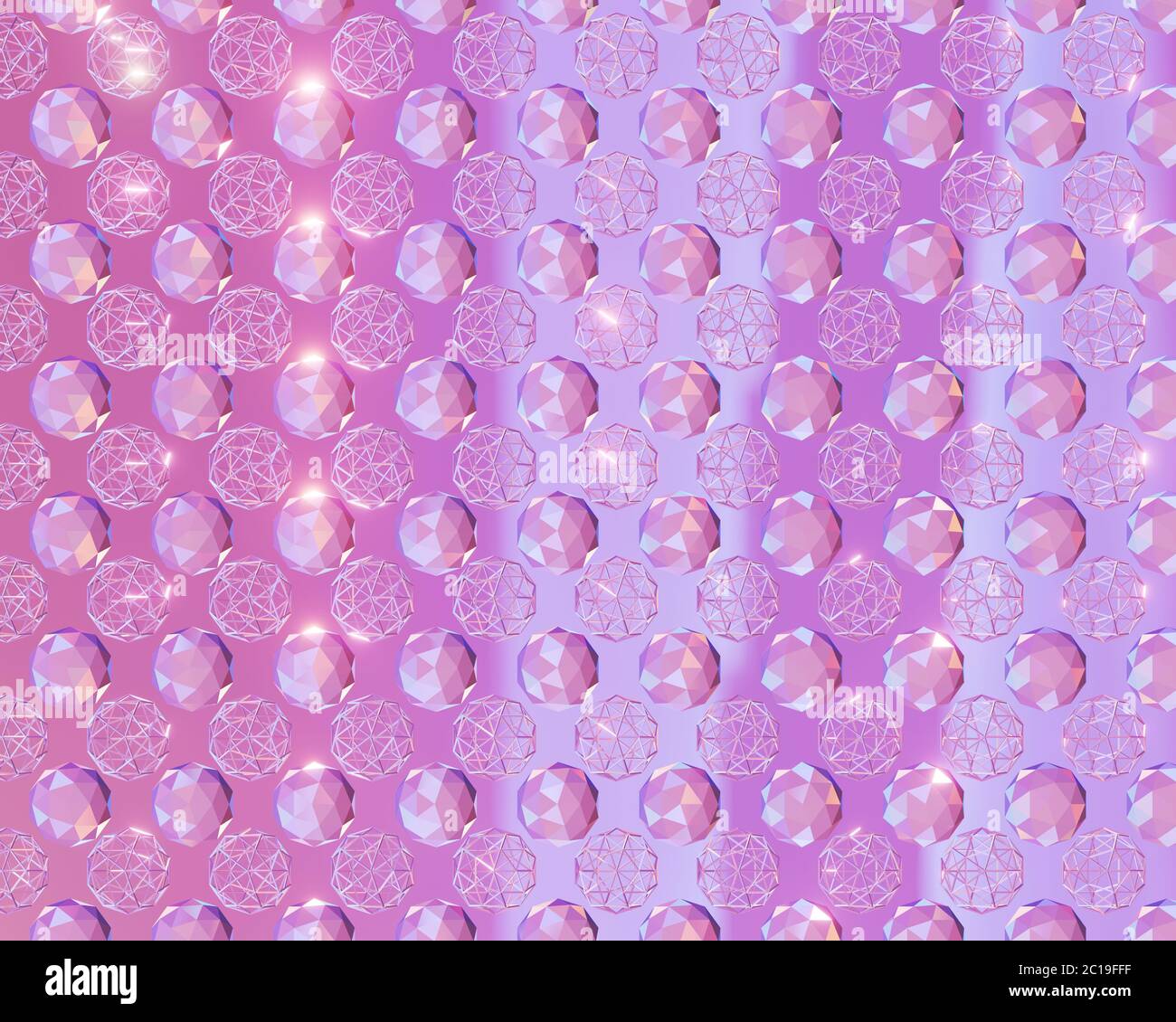 abstract background of pink crystal spheres. 3d rendering Stock Photo ...