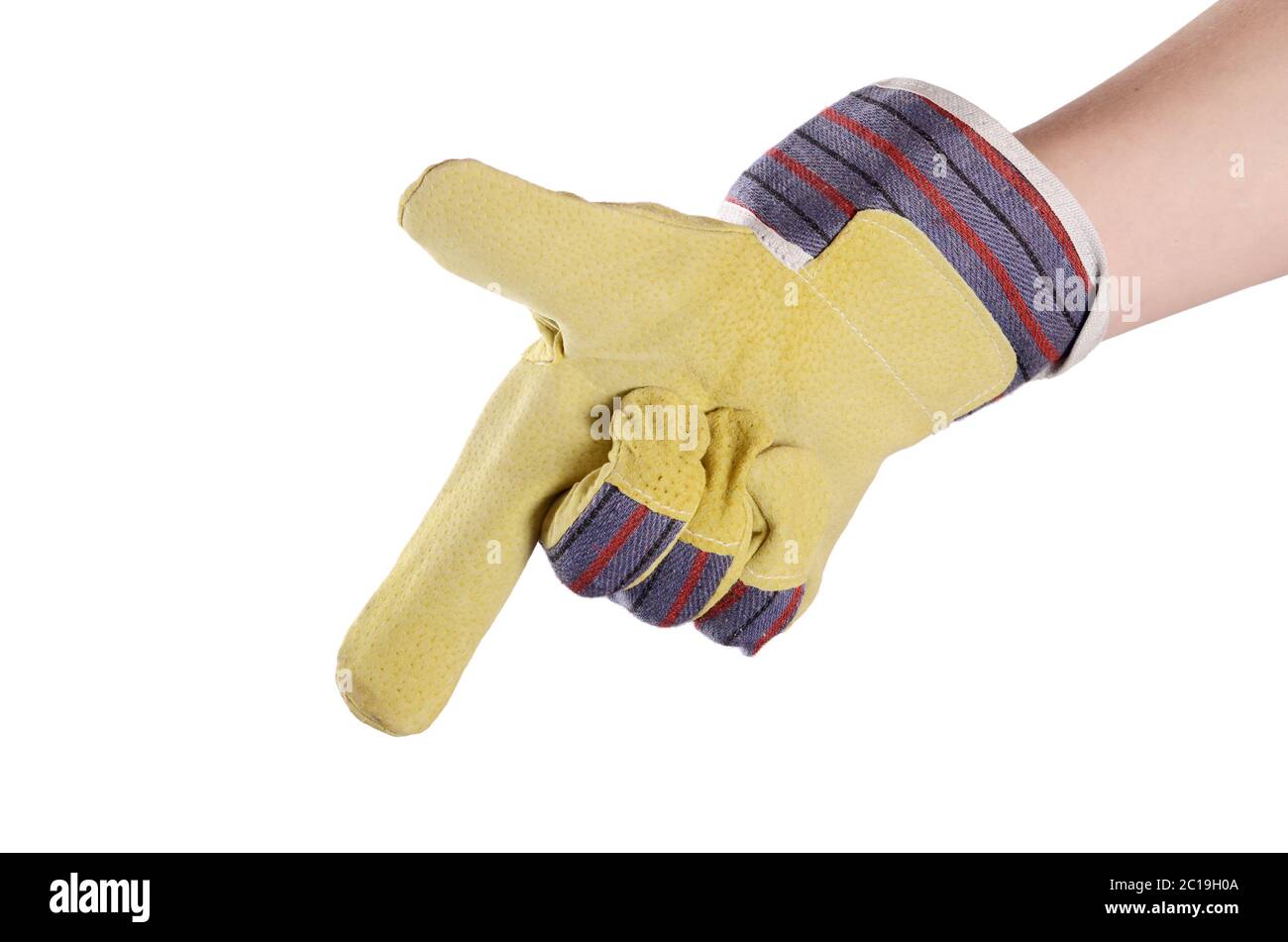 Working mens gloves on white background Stock Photo