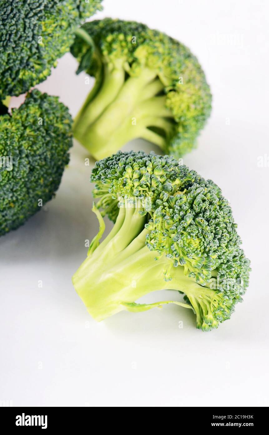 Fresh broccoli isolated on white background Stock Photo