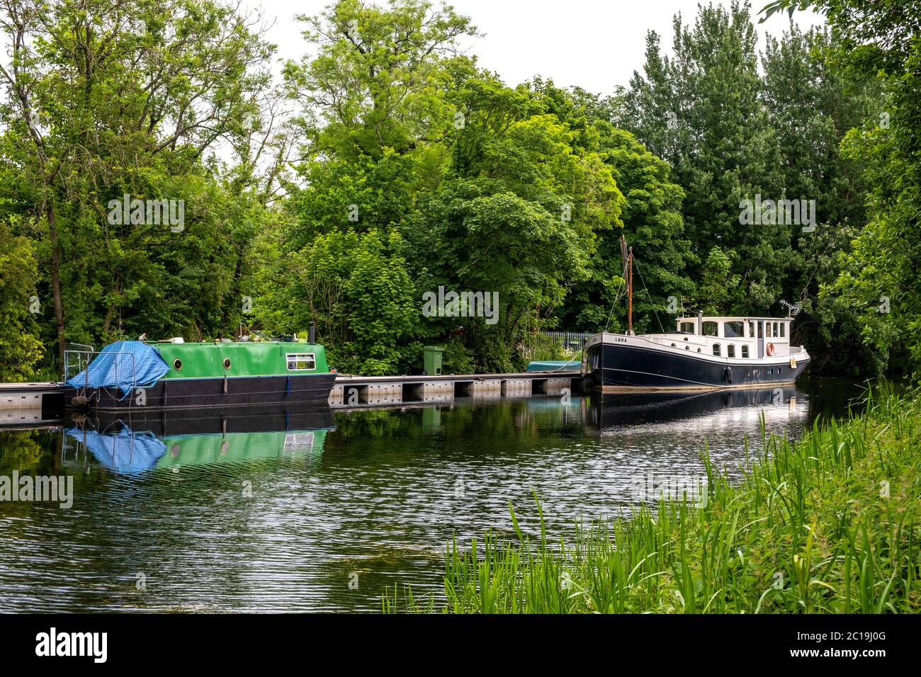 Bowling Basin Harbour, Forth & Clyde Canal, Bowling, West Dunbartonshire, Scotland, UK Stock Photo
