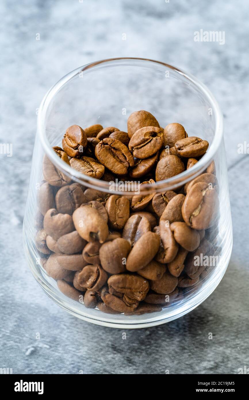 Coffee Beans in Espresso Shot Glass. Ready to Use Stock Photo Alamy