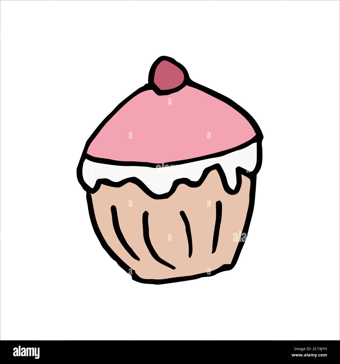 Isolated on white background sweets, cake, pastry, Stock Illustration ...