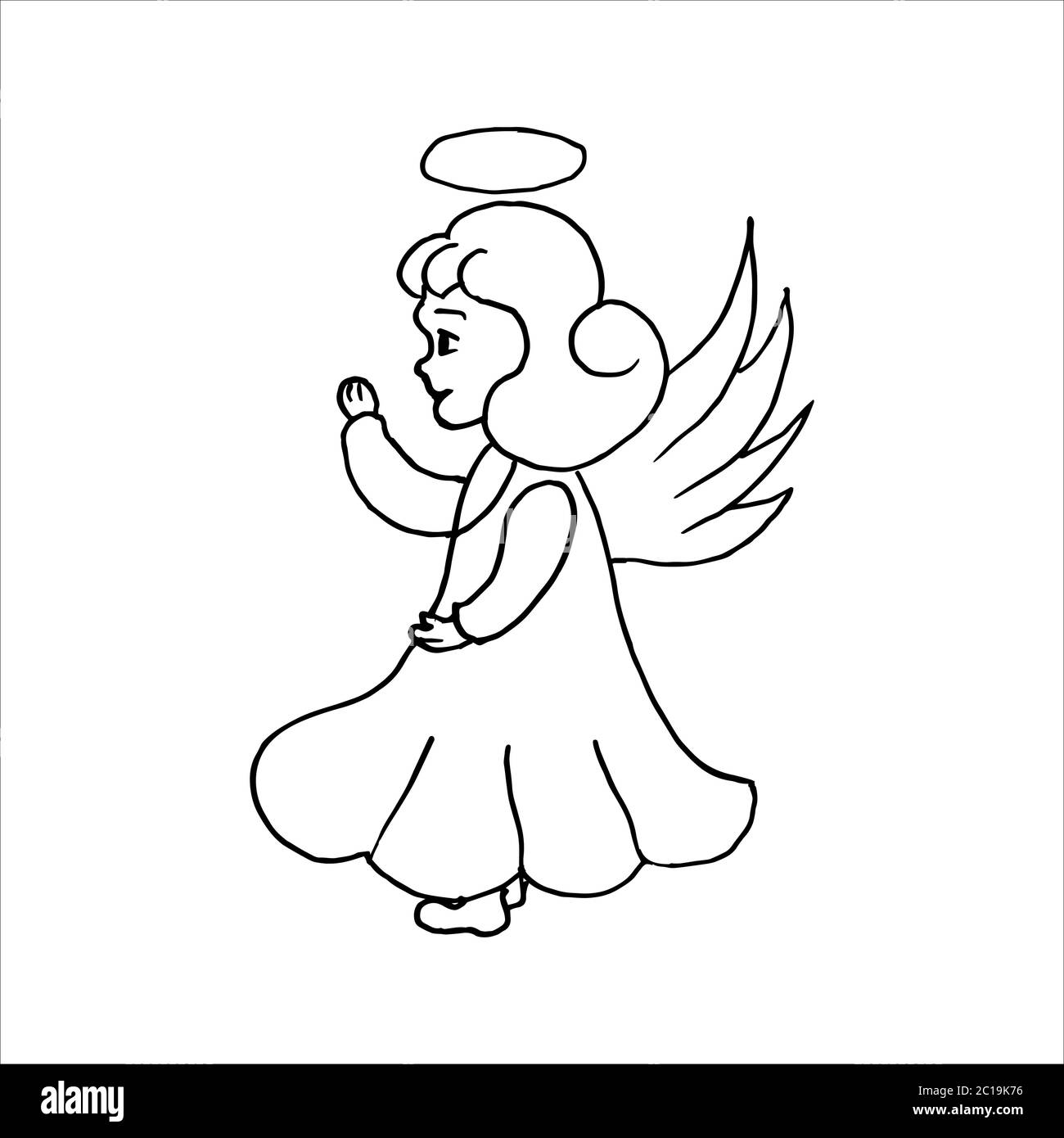 Baby angel cartoon icon vector Black and White Stock Photos & Images - Alamy