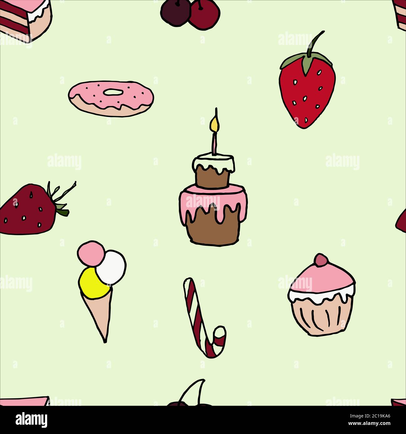seamless pattern with sweets Stock illustration, Stock Vector
