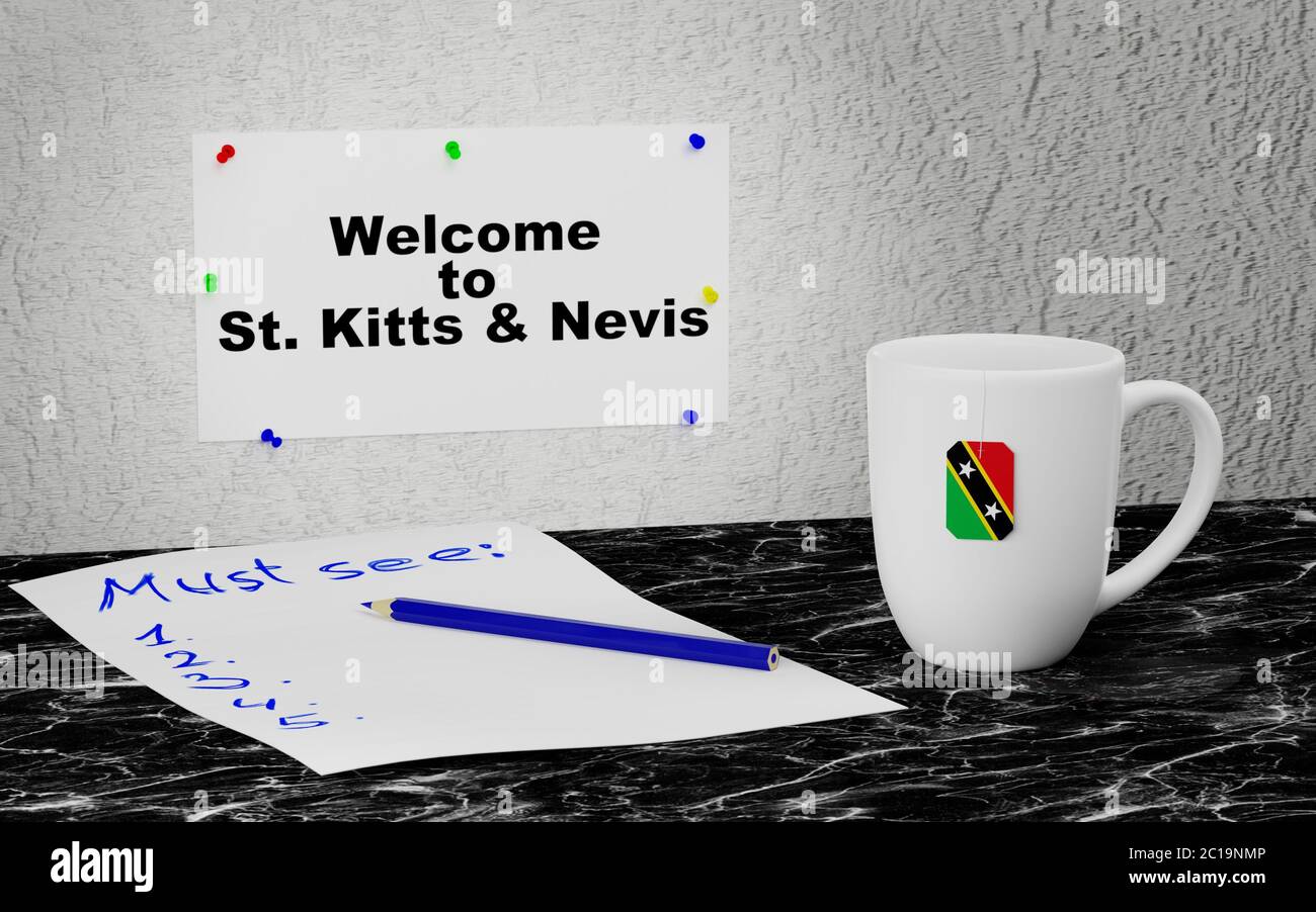 Welcome to Saint Kitts and Nevis Stock Photo