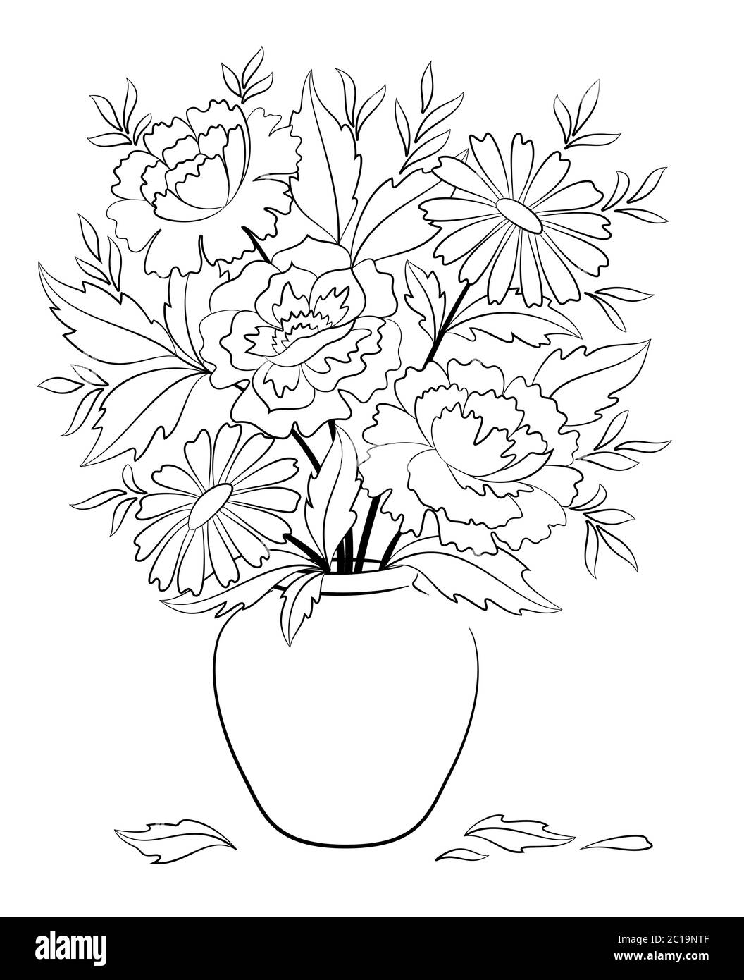 Spring flowers vase sketch hi-res stock photography and images - Alamy