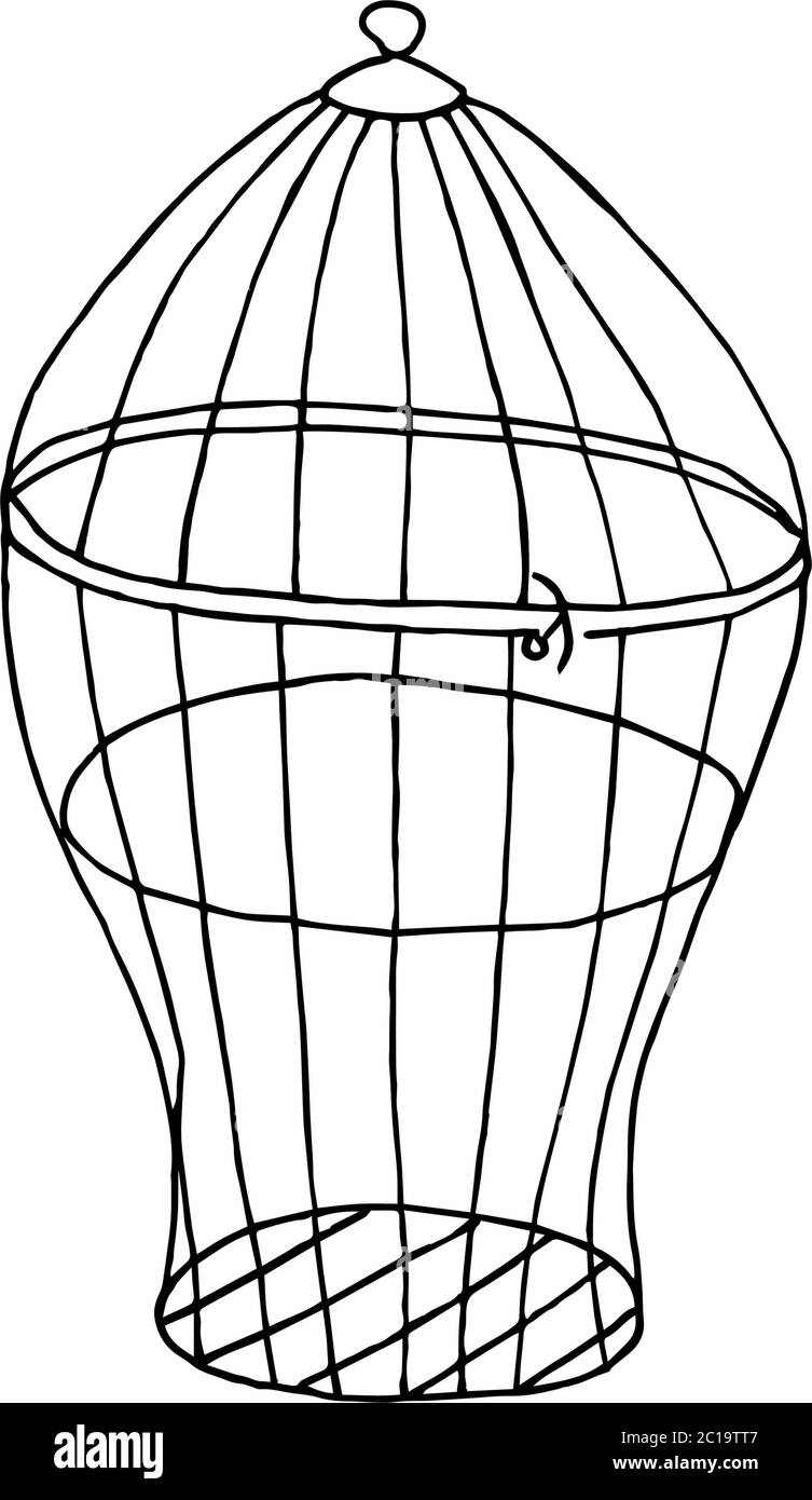 Open Birdcage Tattoo Sketch