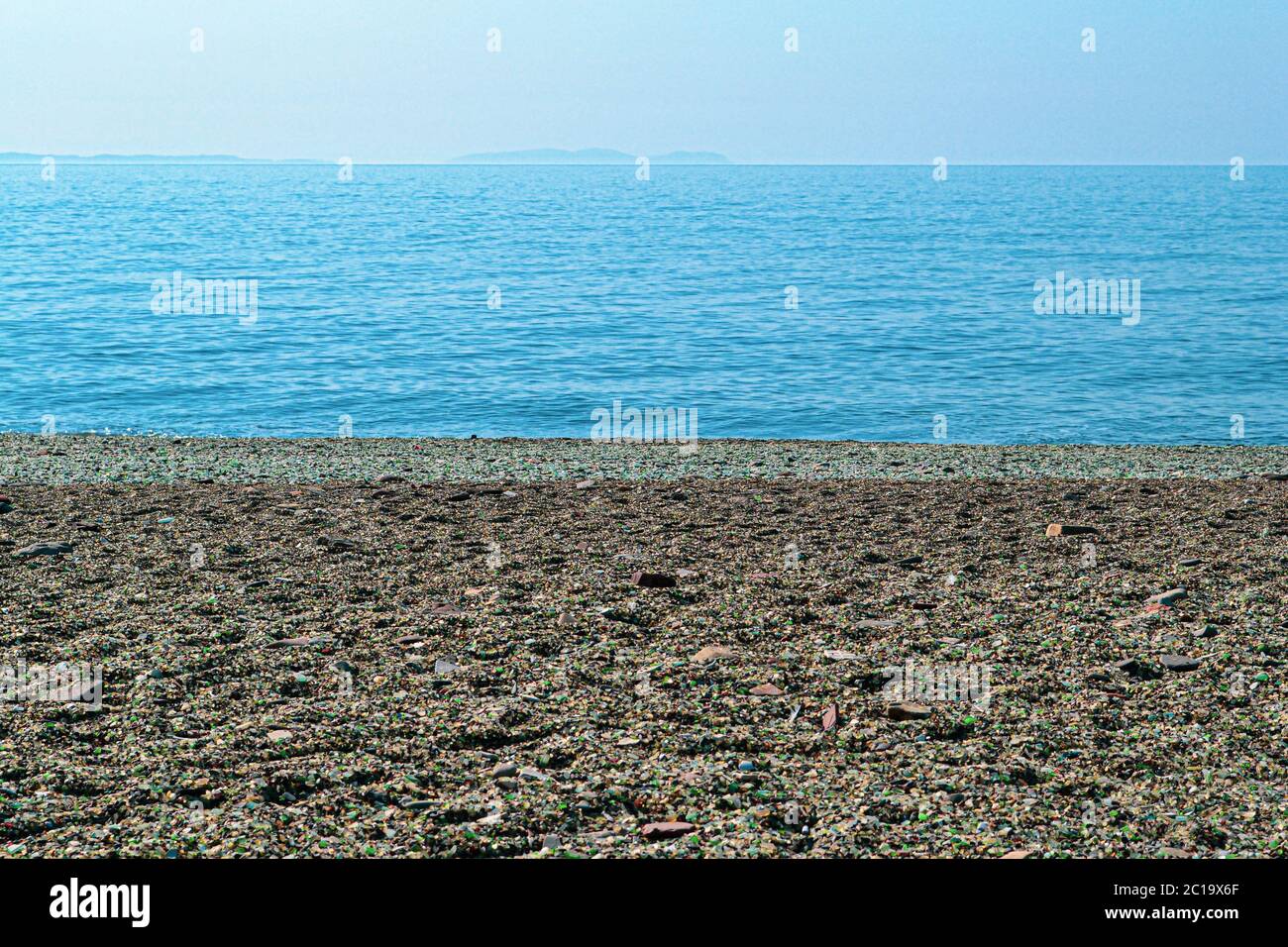 Glass beach located at Vladivostok, Russia, Japanese Sea Stock Photo