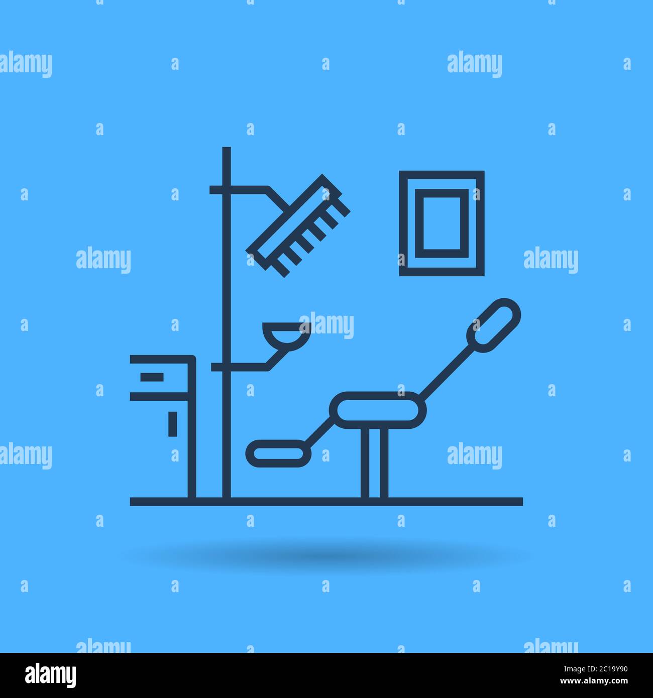 Isolated linear icon - dental office Stock Vector