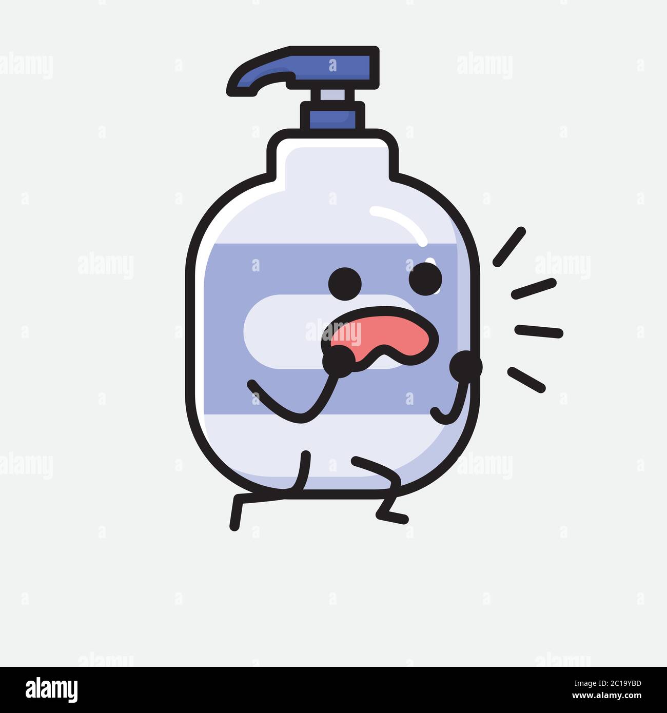 An Illustration Of Cute Hand Sanitizer Mascot Vector Character In Flat Design Style Stock Vector