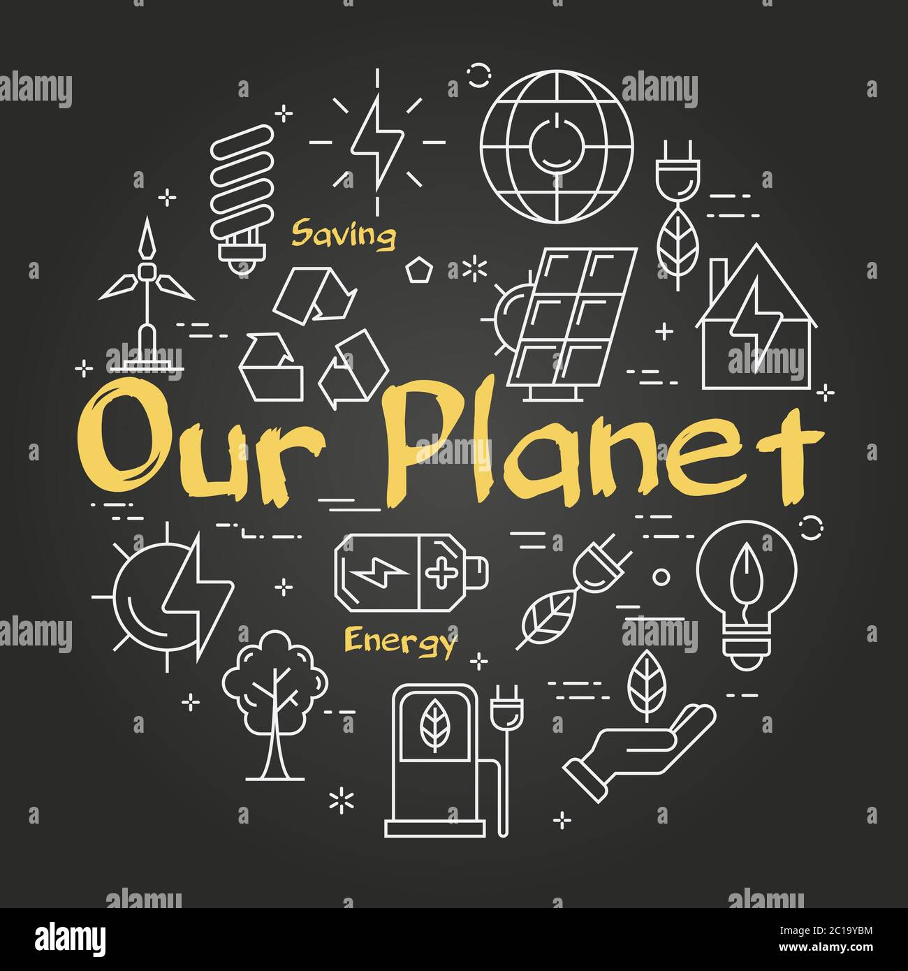 Vector Black Board Innovation Technology of Our Planet Stock Vector