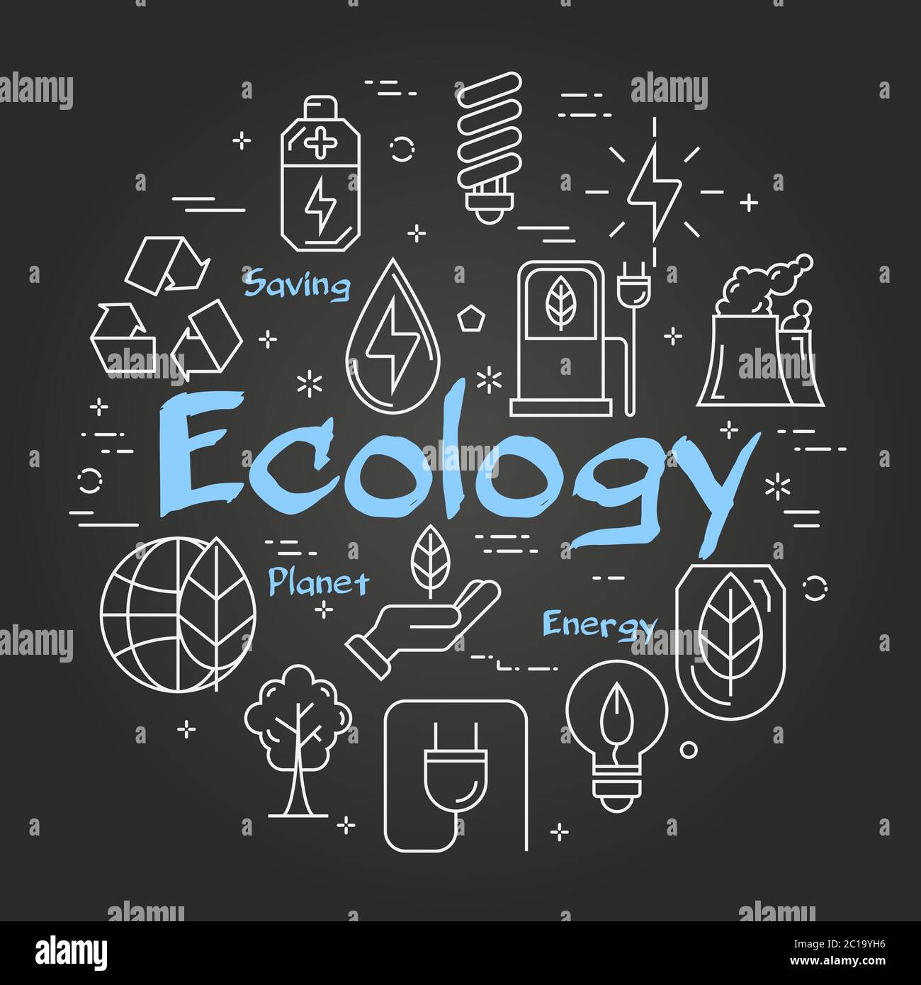 Vector Black Board Innovation Technology of Ecology Stock Vector
