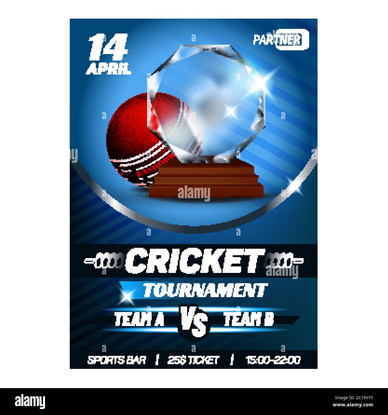 Cricket Tournament Winner Award Card Poster Vector Stock Vector Image & Art  - Alamy
