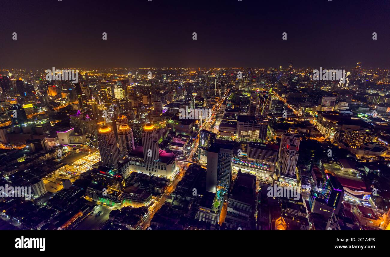 Aerial night view of Bangkok Stock Photo - Alamy