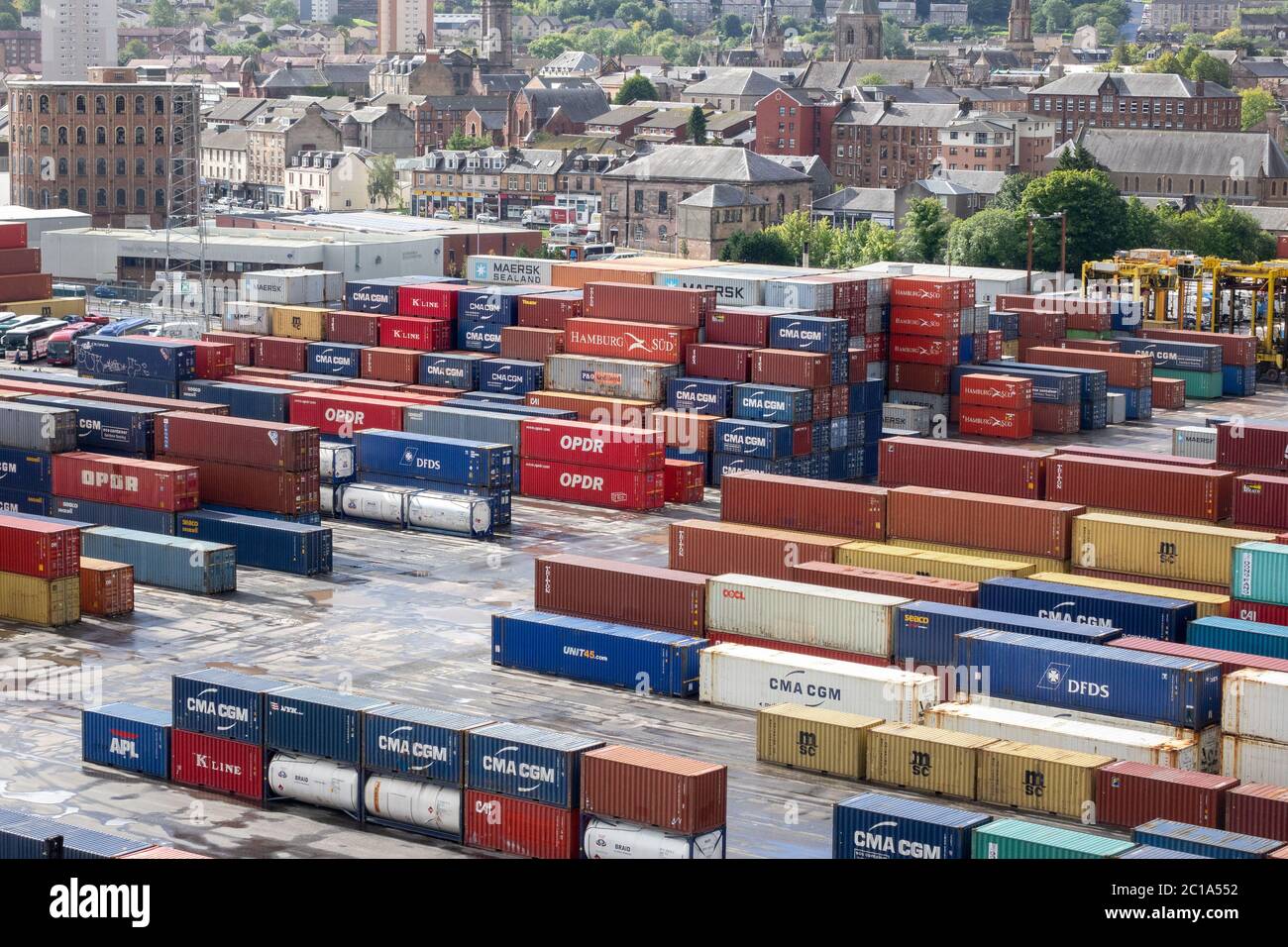 Shipping Container Port Docks And Cruise Ship Terminal Greenock