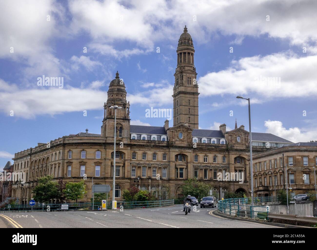 The Victoria Tower Dominates The Skyline Of Greenock Scotland Stock Photo