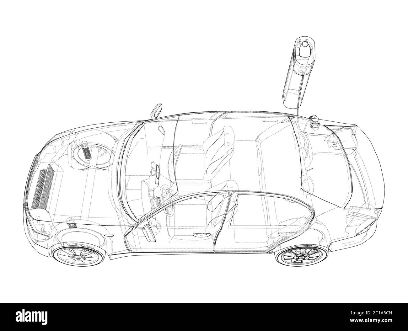 Electric Vehicle Charging Station Sketch. Vector Stock Vector Image ...