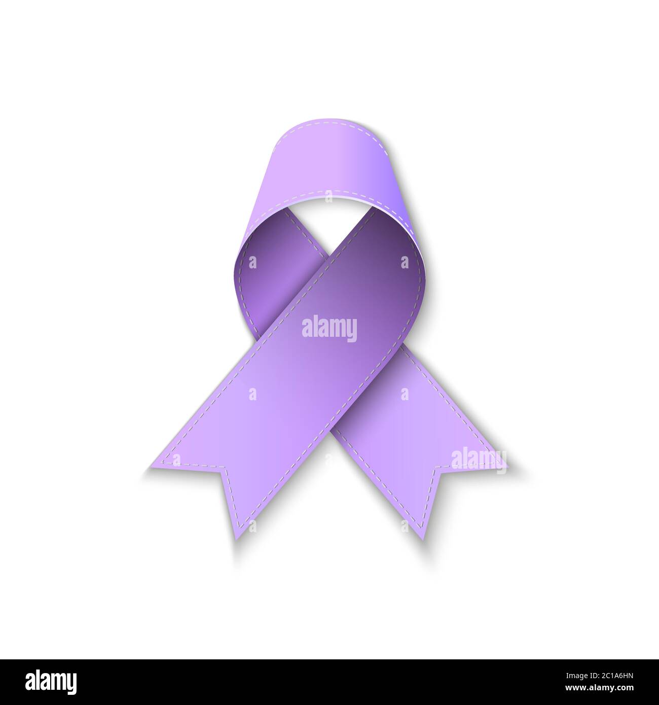 Lilac ribbon on white background. Cancer awareness concept Stock Photo -  Alamy