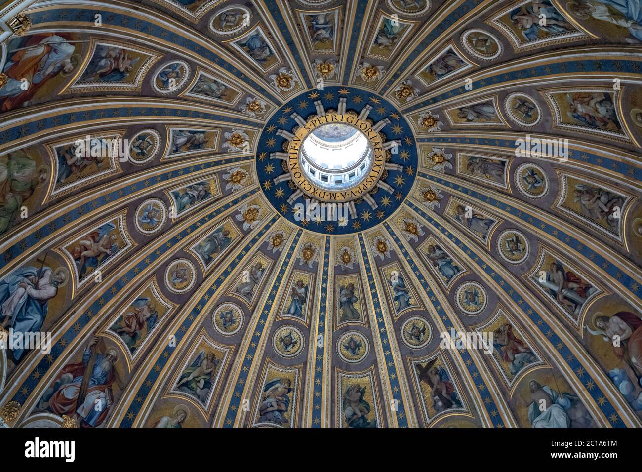 Rome, Italy - June 22, 2018: Interior of cupola of the Papal Basilica ...