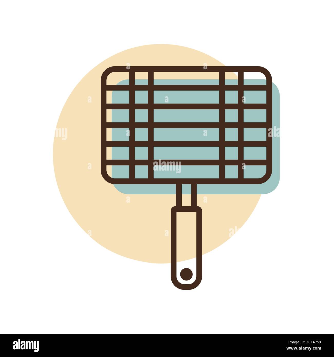 Barbecue, grill steel grid line icon. Graph symbol for cooking web site ...