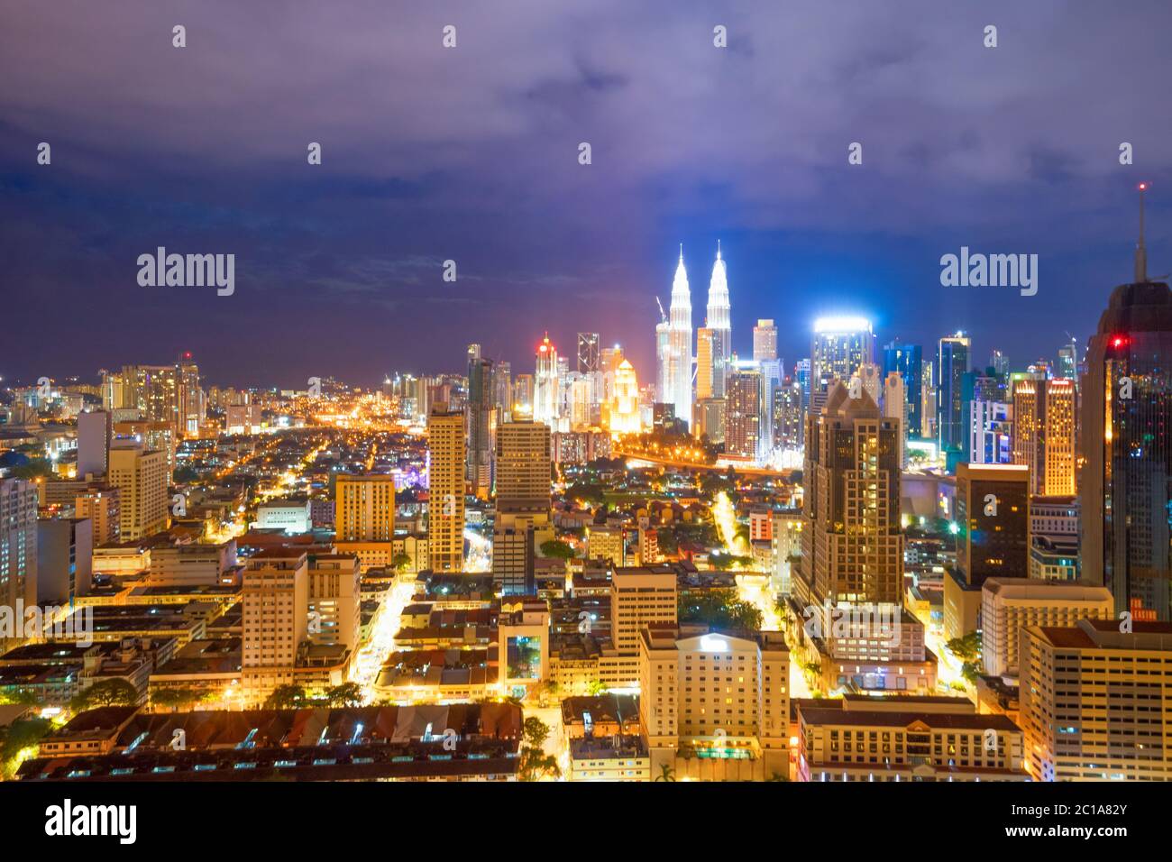 aerial view of modern city at night Stock Photo - Alamy