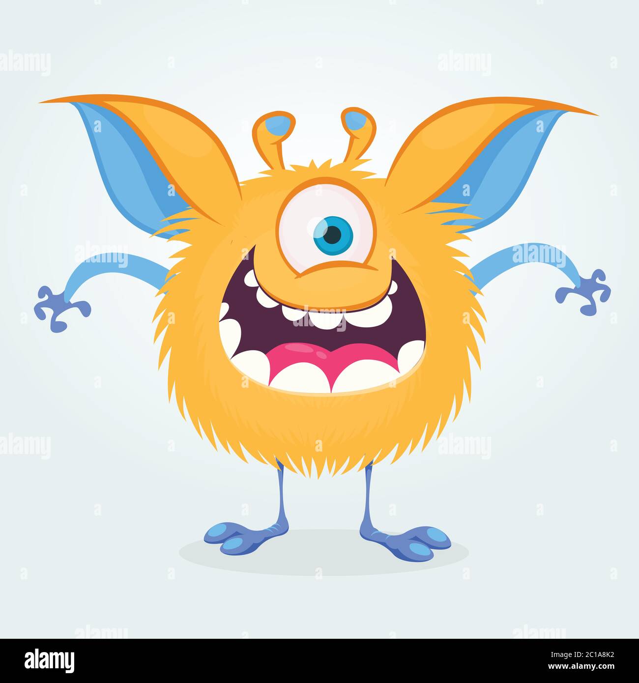 troll face creepy evil monster with big mouth eyes Sticker