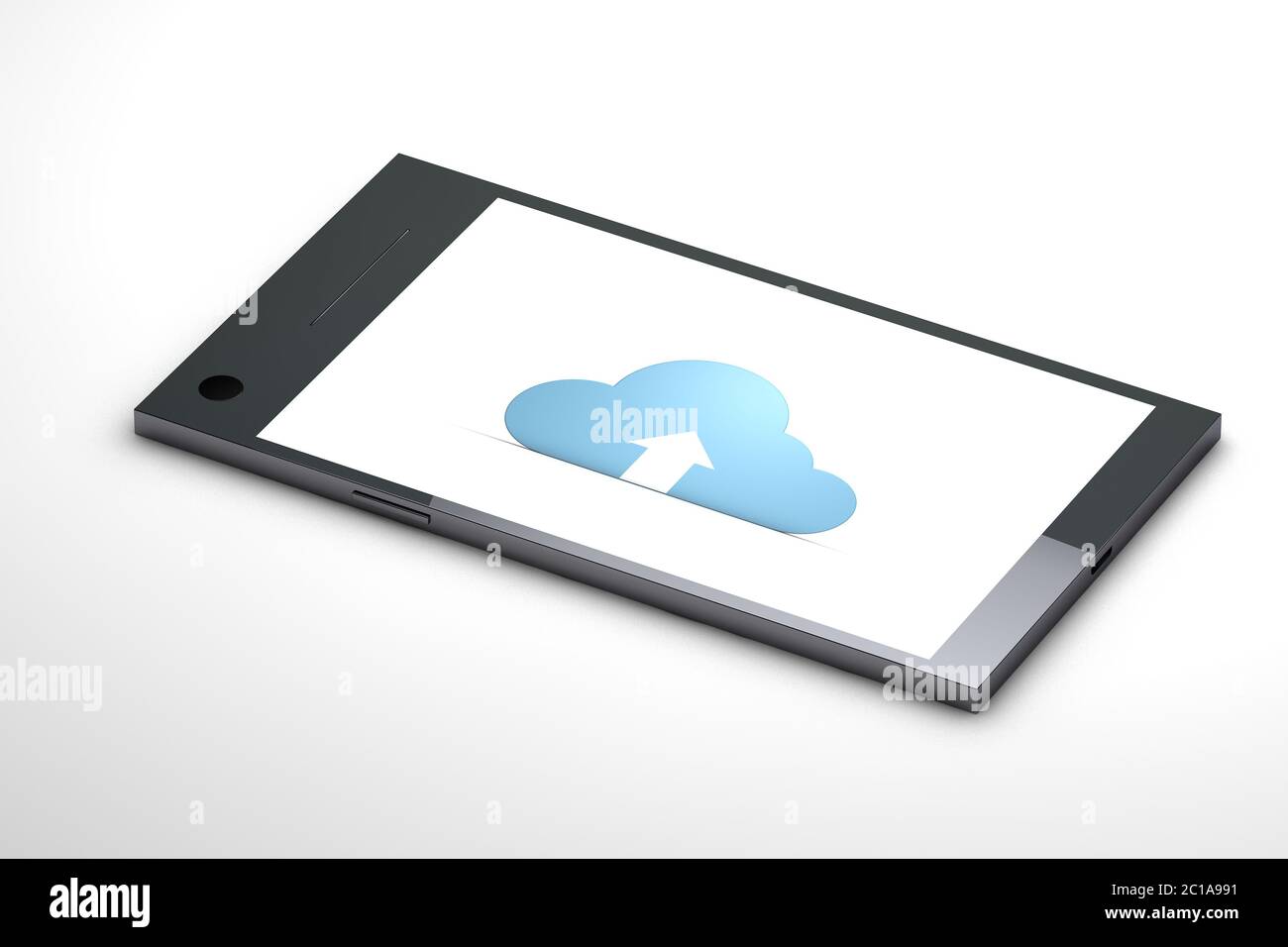 3d abstract mobile phone with big cloud Stock Photo